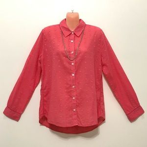 Crown & Ivy Coral Long Sleeve Blouse